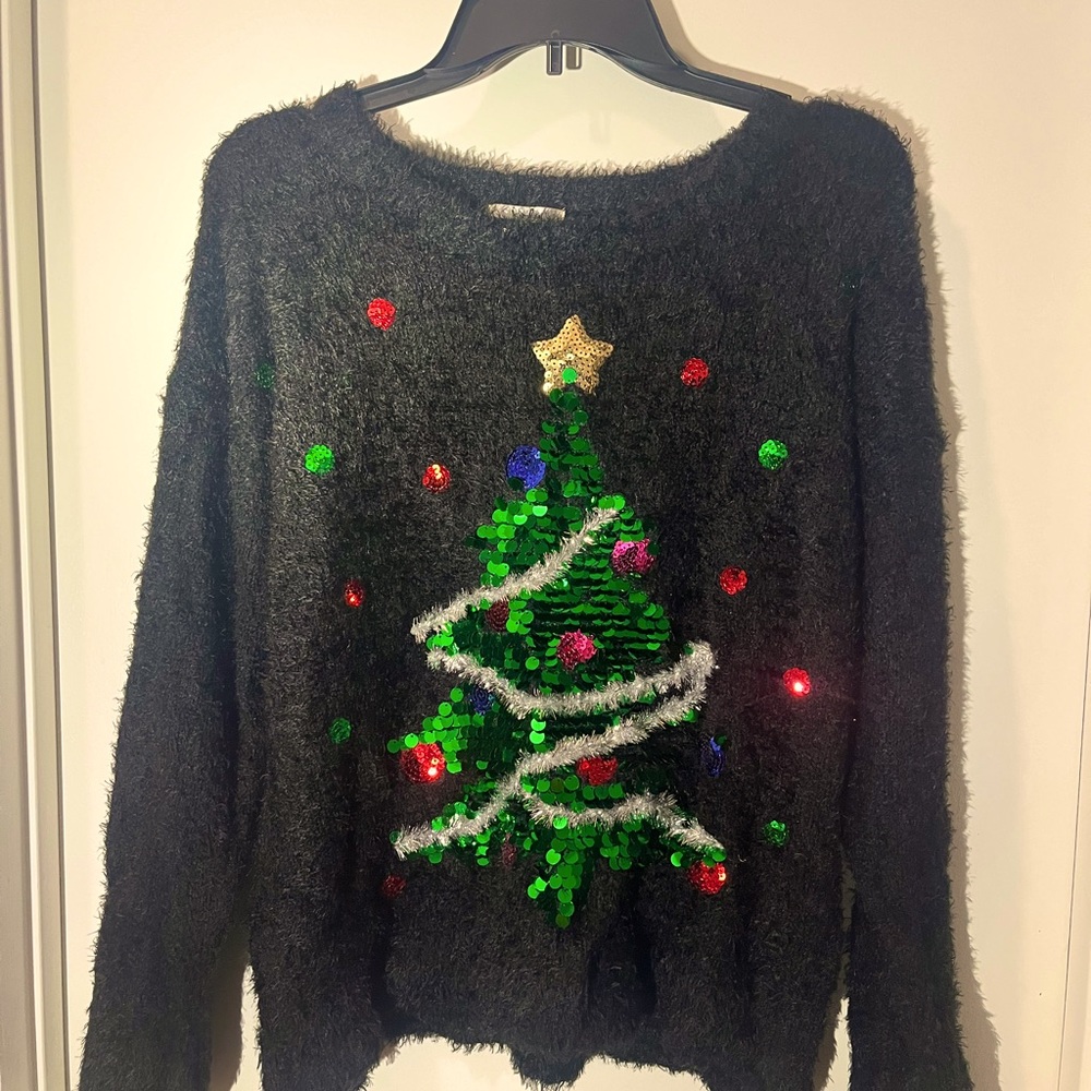 Kela Christmas Tree Sequence Super Soft Sweater